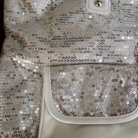 Glamorous Silver Sequin Shoulder Bag - Picture 2 of 11